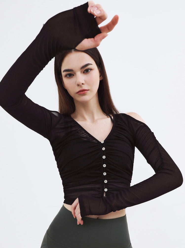 Grande Line CD526 See-through Shirring Cardigan