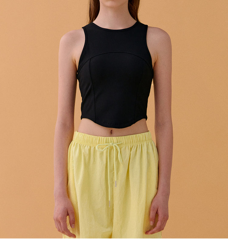 Conch Wear Solid Crop Sleeveless Bra Top