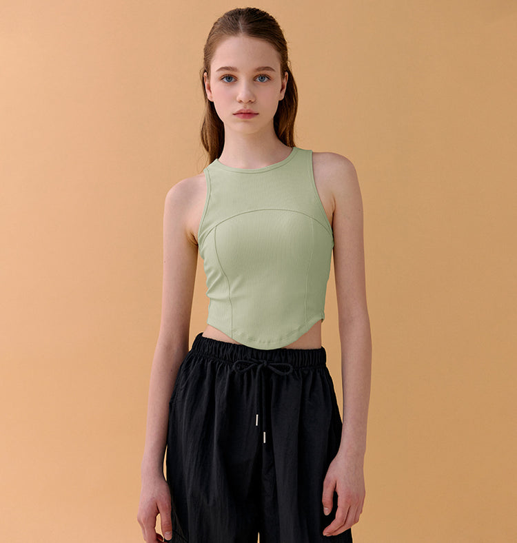 Conch Wear Solid Crop Sleeveless Bra Top