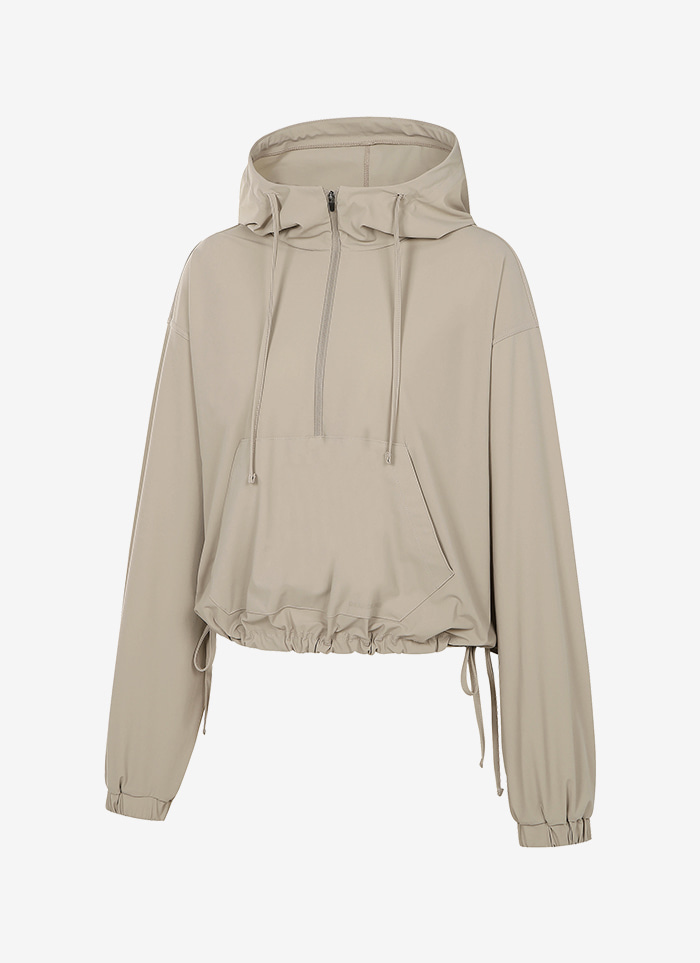 Grande Line El-stretch String Crop Hoodie