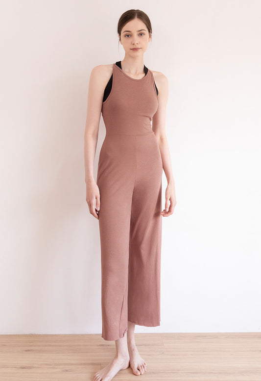 Conch Wear Volume Shirring Halter Jumpsuit